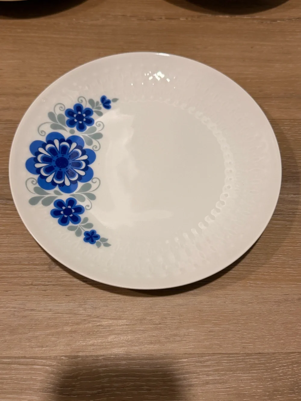 Mitterteich mid century Salad Plates with Blue Floral Accent - Set of 6